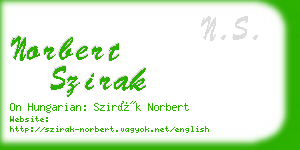 norbert szirak business card
